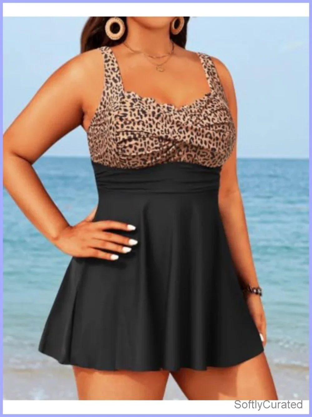 Plus Size Swim Dress - Two Piece Tankini Tummy Control Bathing Suit with Shorts